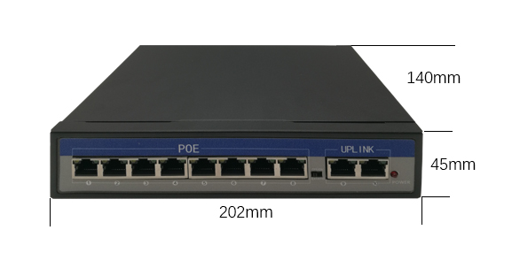 enfriamiento natural del puerto 48V del interruptor 8 de Ethernet de 10/100mbps PoE para la cámara IP de Hikvision