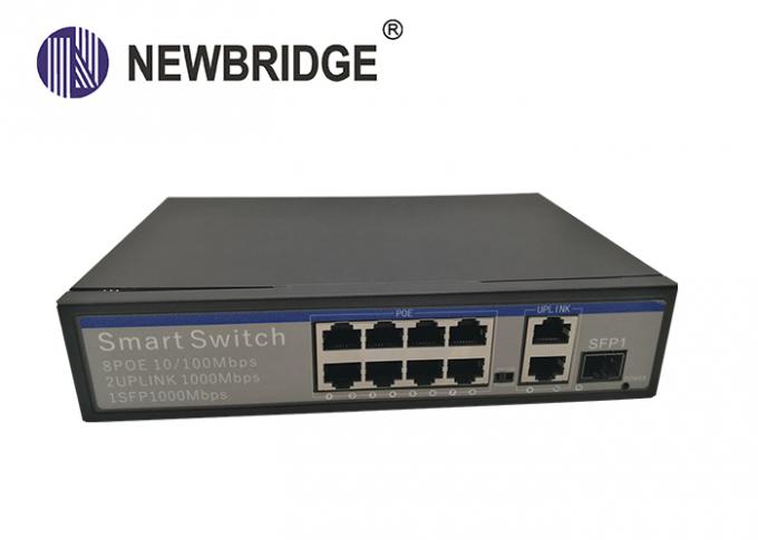 8 2 cable estándar de la red del interruptor Cat5/5e/6 de Ethernet del PoE del puerto del gigabit con 1 puerto de SFP