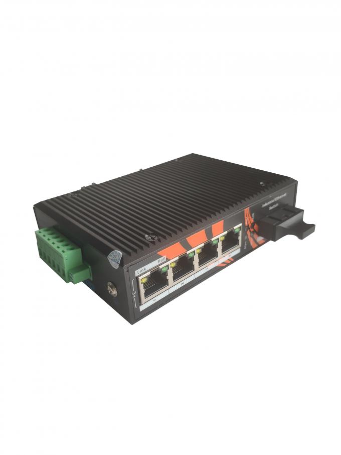 Interruptor industrial el 10/100M de Ethernet del puerto anti de los parásitos atmosféricos 4 con 1 puerto 24V de la fibra del SC